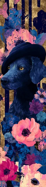 Free printable dog bookmark featuring blue dog bookmark